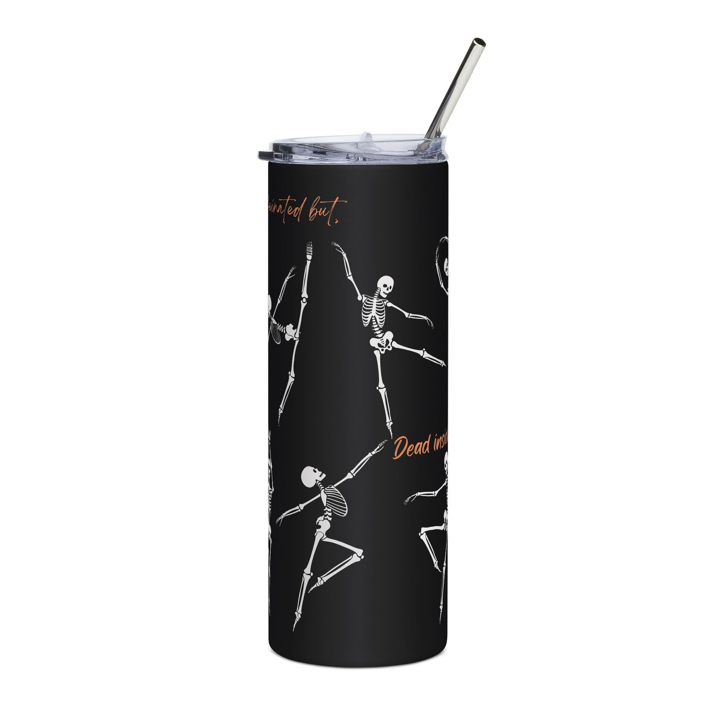 "Caffeinated but Dead Inside" Stainless Steel Tumbler, 20oz