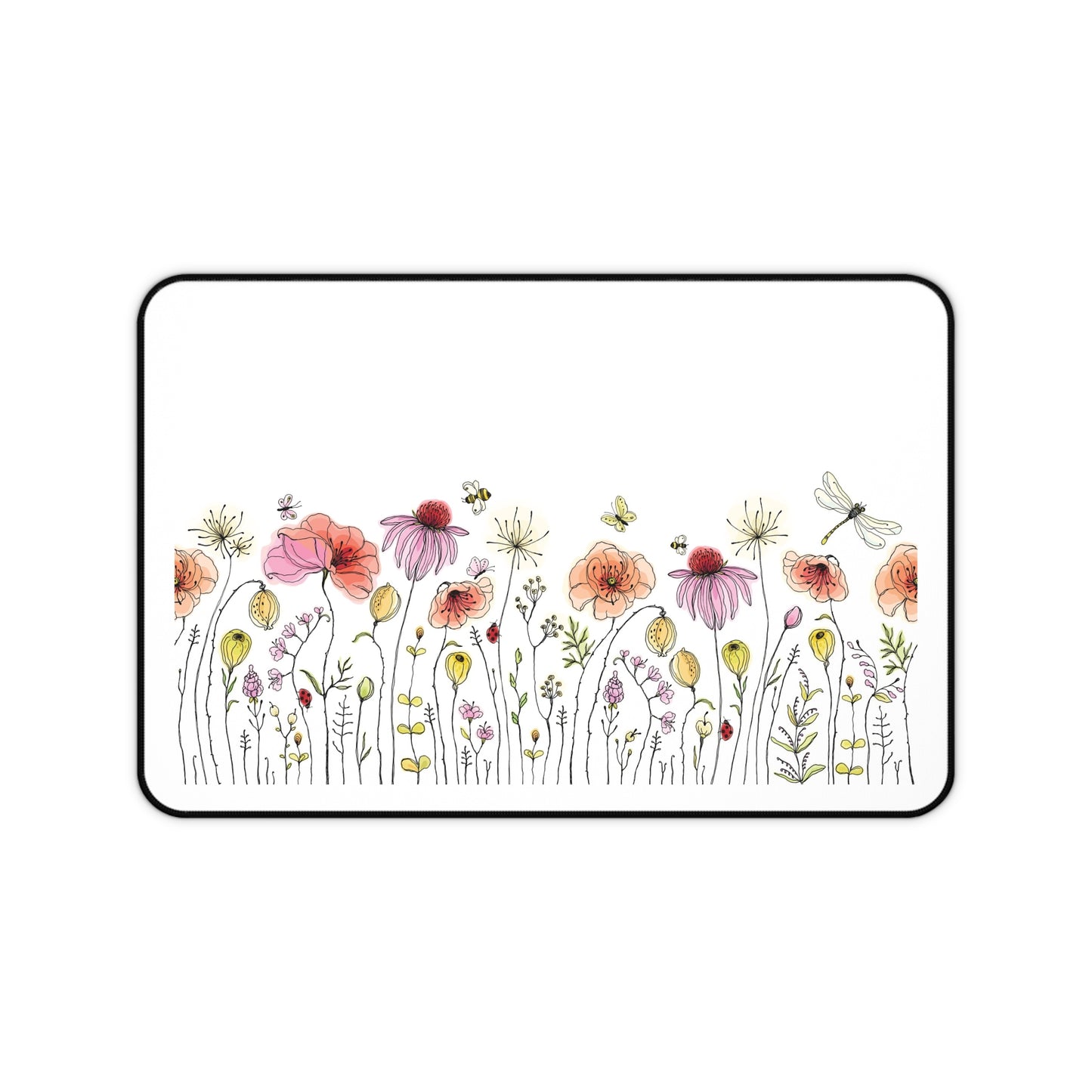 Floral Desk Mat - Elegant Workspace Decor, Home Office Accessory, Gift for Teachers, Students, or Flower Lovers, Computer Mat